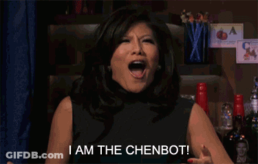 Woman Screaming I Am The Chenbot! GIF