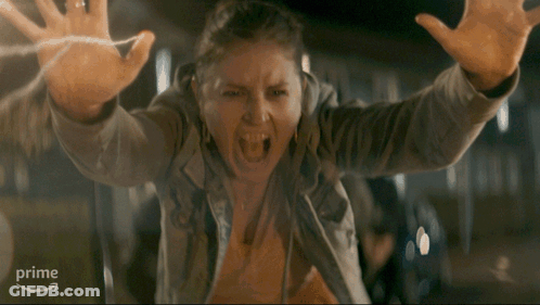 Woman Screaming In Front Of Prime Sign GIF
