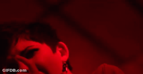 Woman Screaming In Red Light GIF