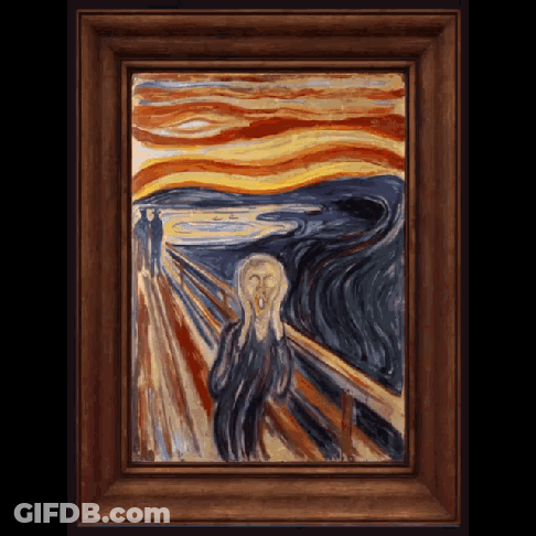 Woman Screaming In Wooden Frame GIF