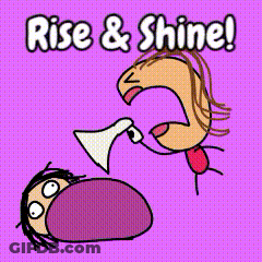 Woman Screaming Into Megaphone Rise & Shine GIF