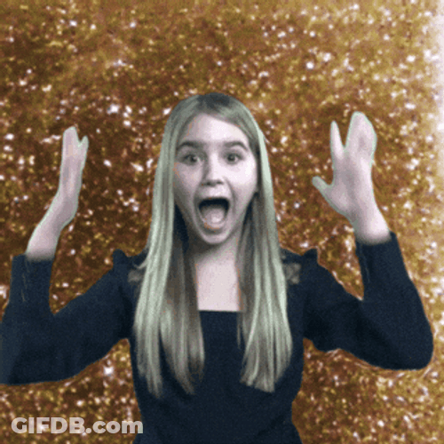 Woman Screaming Of Golden Glitter Bomb GIF