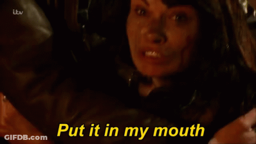 Woman Screaming Saying Put It In My Mouth GIF