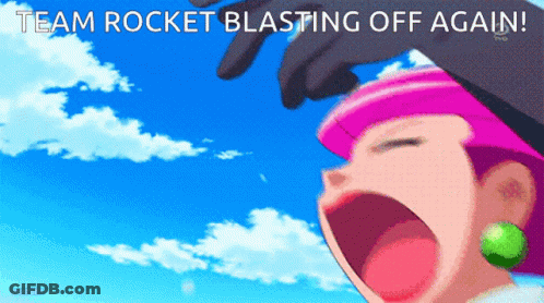 Woman Screaming Team Rocket Blasting Off GIF