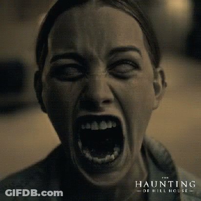 Woman Screaming Wide Open Mouth Eyes Closed GIF