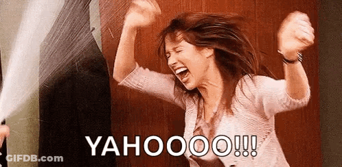 Woman Screaming With Arms Up GIF