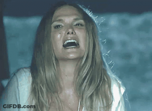 Woman Screaming With Mouth Open And Tongue Out GIF