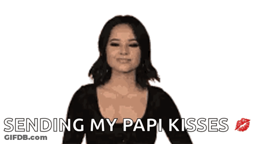 Woman Sending Papi Kisses With Red Lip Print GIF