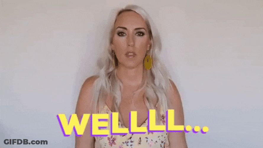 Woman Shakes Head Saying Well GIF