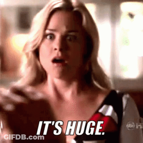 Woman Shocked Saying It's Huge GIF