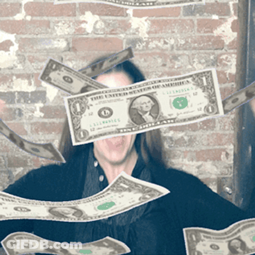 Woman Shout Money Flying GIF