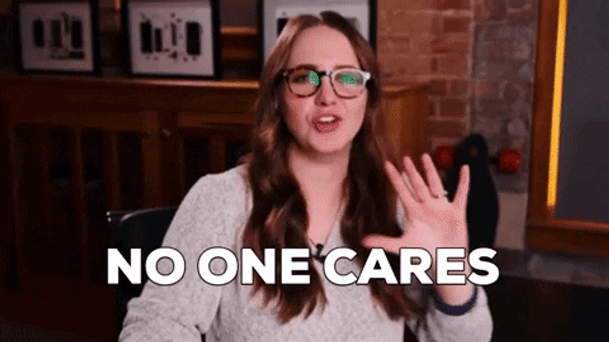 Woman Shouted No One Cares GIF