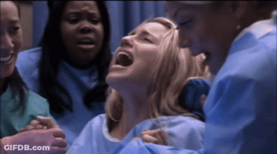Woman Shouting Giving Birth GIF