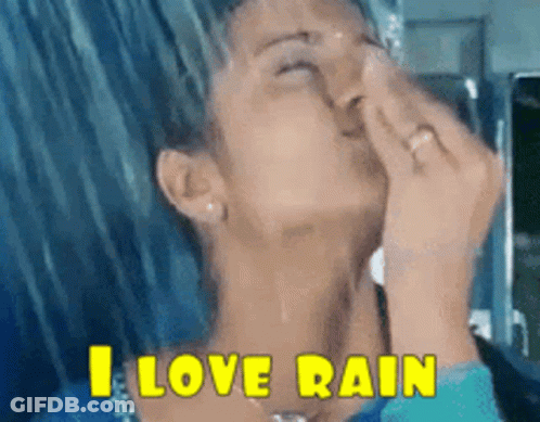 Woman Showering I Love Rain GIF