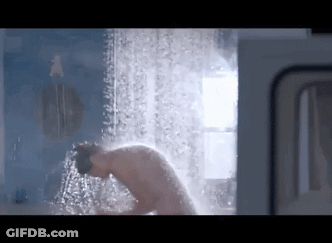 Woman Showering Merrily GIF