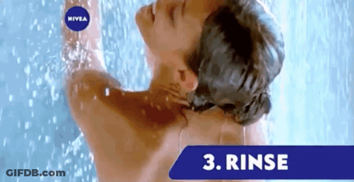 Woman Showering With Nivea Logo GIF