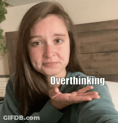 Woman Showing Overthinking Popping Everywhere GIF