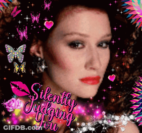Woman Silently Judging You GIF