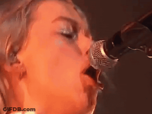 Woman Singing Eyes Closed Microphone GIF