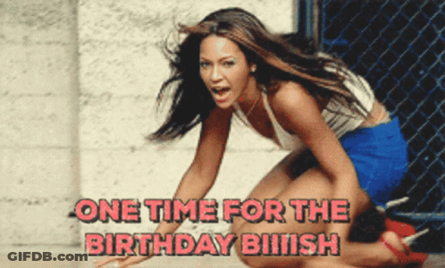 Woman Singing Happy Birthday Into Microphone On Stage GIF