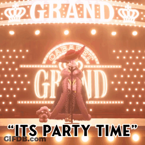 Woman Singing In Front Of Grand Sign GIF