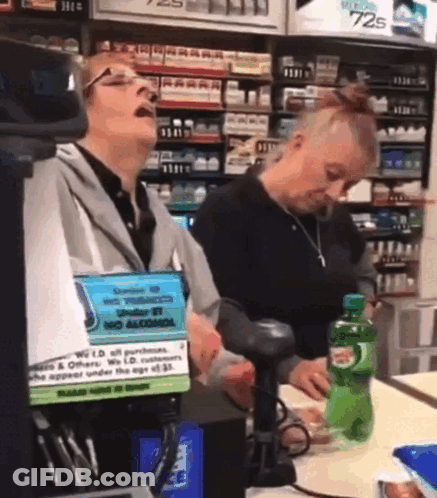 Woman Singing In Front Of No Alcohol Sign GIF