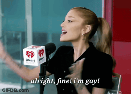 Woman Singing Into IHeart Radio Microphone Saying Alright Fine I'm Gay GIF