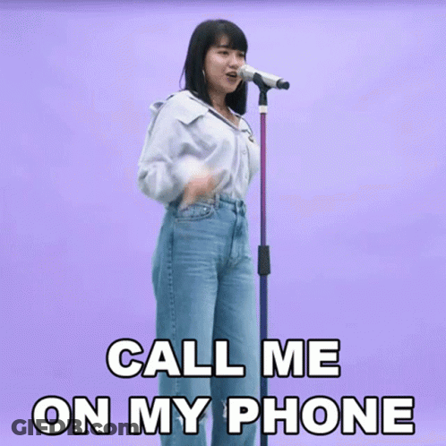 Woman Singing Into Mic Call Me On My Phone GIF