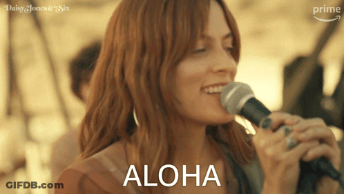 Woman Singing Into Microphone Aloha GIF