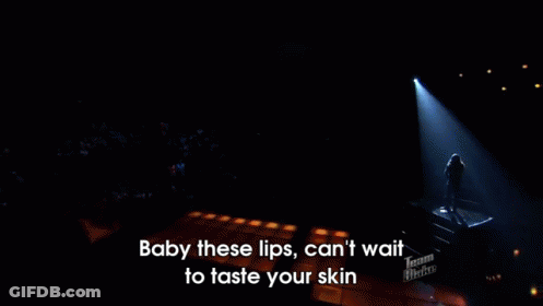 Woman Singing Into Microphone Baby These Lips Can't Wait To Taste Your Skin GIF