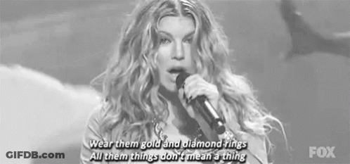 Woman Singing Into Microphone Black And White Photo GIF