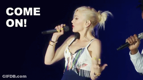 Woman Singing Into Microphone Come On GIF