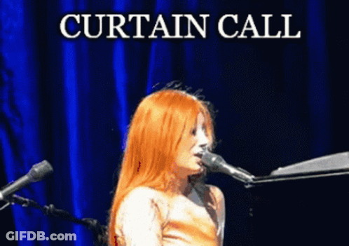 Woman Singing Into Microphone Curtain Call GIF