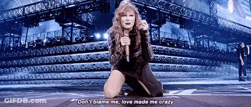 Woman Singing Into Microphone Don't Blame Me Love Made Me Crazy GIF