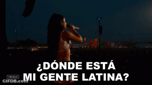 Woman Singing Into Microphone Donde Esta Mi Gente Latina GIF