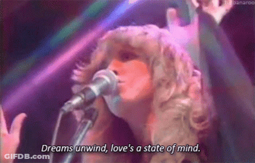 Woman Singing Into Microphone Dreams Unwind Love's A State Of Mind GIF