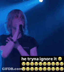 Woman Singing Into Microphone He Tryna Ignore It GIF