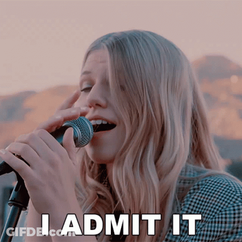 Woman Singing Into Microphone I Admit It GIF