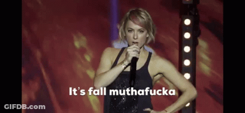 Woman Singing Into Microphone It's Fall Muthafucka GIF