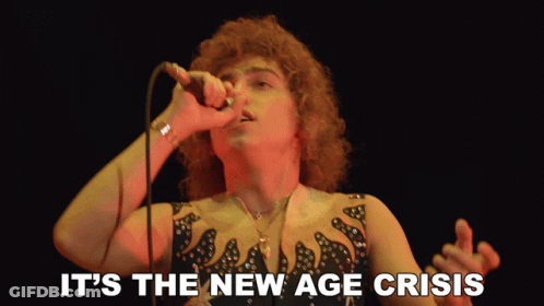 Woman Singing Into Microphone It's The New Age Crisis GIF