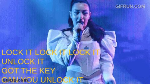 Woman Singing Into Microphone Lock It Unlock It Got The Key GIF