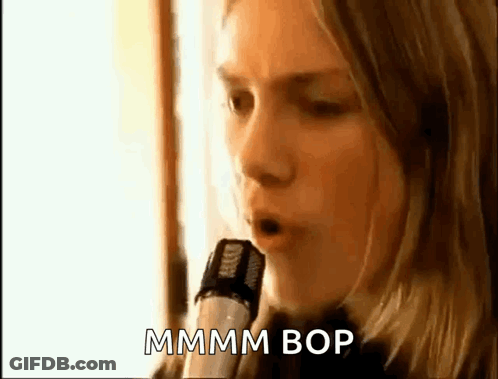 Woman Singing Into Microphone Mmmm Bop GIF