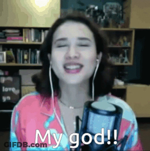 Woman Singing Into Microphone My God GIF