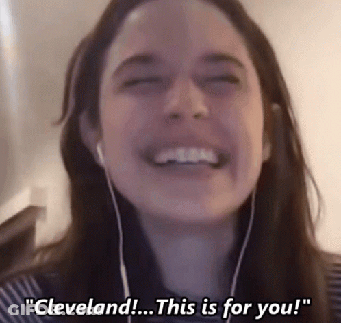Woman Singing Into Microphone Next To Man Saying Thank You Cleveland GIF