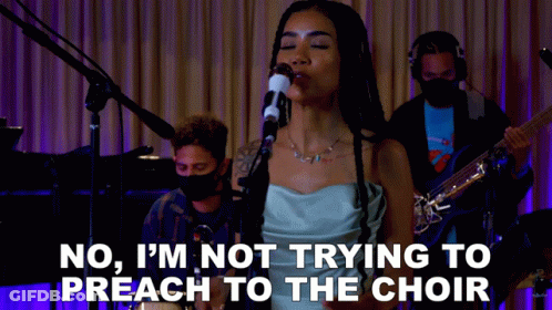 Woman Singing Into Microphone No I'm Not Trying To Preach To The Choir GIF