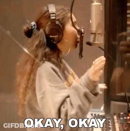 Woman Singing Into Microphone Okay Okay GIF