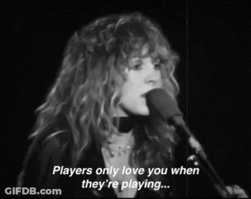 Woman Singing Into Microphone Players Only Love You When They're Playing GIF