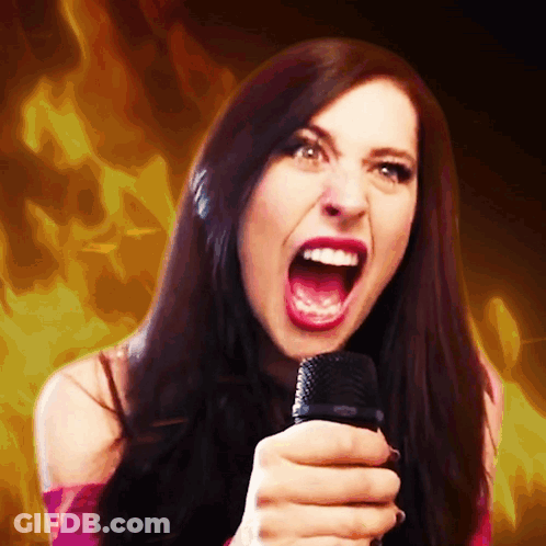 Woman Singing Into Microphone GIF