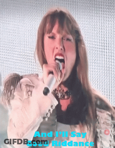 Woman Singing Into Microphone Saying And I'll Say Good Riddance GIF