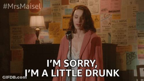 Woman Singing Into Microphone Saying I'm Sorry I'm A Little Drunk GIF